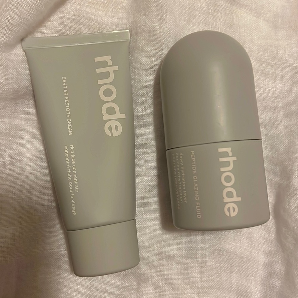 RHODE Barrier Restore Cream and RHODE Peptide Glazing Fluid